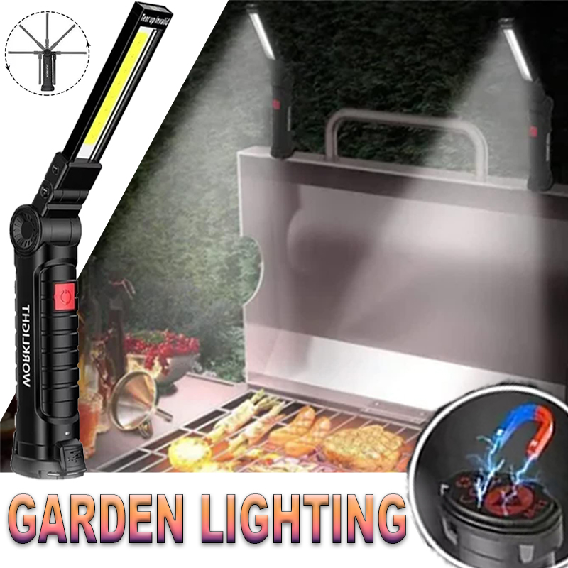 Camping Cooking Portable - ポータブル LED 懐中電灯 磁気フック付き 屋外修理作業灯 Type-C