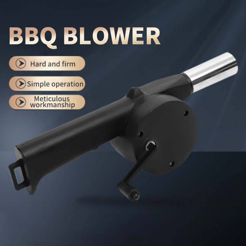 Camping Cooking Portable - BBQファン送風機、速燃スターター、ポータブル手動クランク、屋外ピクニック、キャンプ、料理、バーベキュー、炭火グリル、ストーブ用