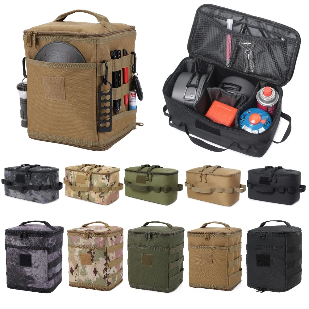 Camping Hiking Cooking - 戦術的なポーチキャンプ収納袋調理器具オーガナイザーポータブル食器ハンドバッグピクニックバッグ屋外ハイキング旅行用