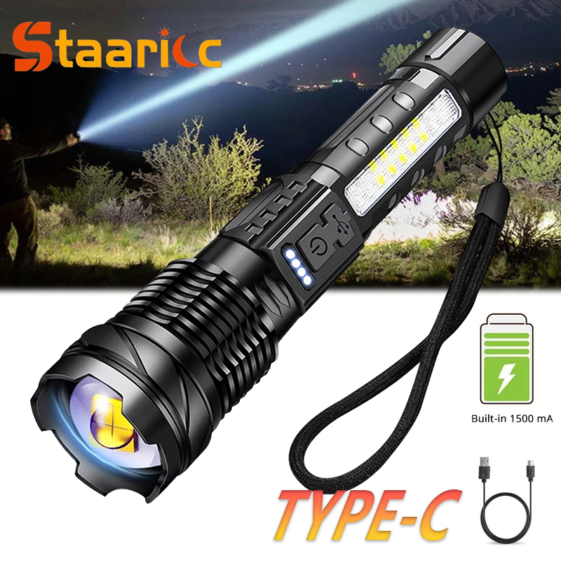 Camping Cooking Fish - 強力な XHP50 LED 懐中電灯防水 18650 トーチサイドライト付きキャンプ釣りランタン