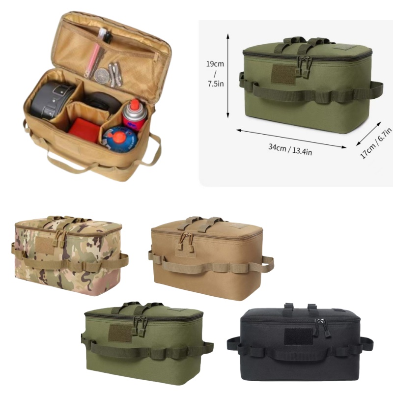 Camping Hiking Cooking - アウトドアポーチ キャンプ収納袋 調理器具オーガナイザー ポータブル食器ハンドバッグ ピクニックバッグ キャンプ