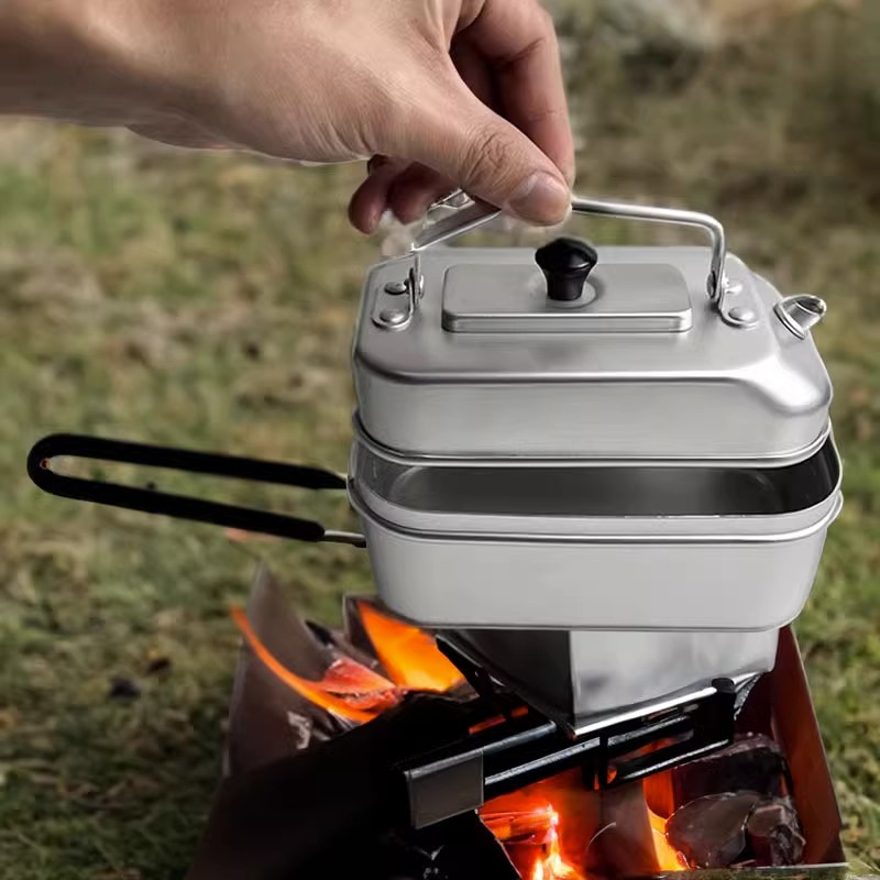Camping Cooking Accessories Set - 超軽量ポータブルピクニックケトル、キャンプティーポット、コーヒーポット、汚れ、屋外調理、釣り、ハイキングキャンプ、キッチン、観光、ケトル