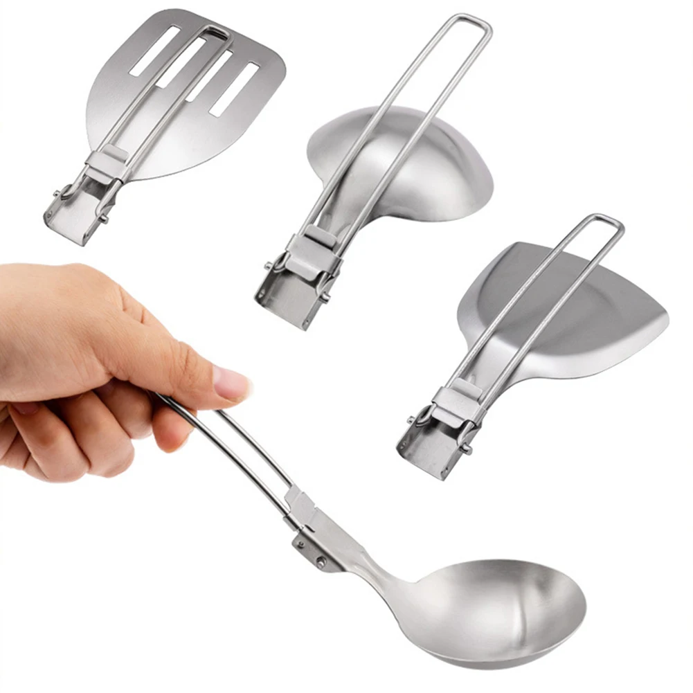Camping Cooking Options - 調理器具 ステンレス鋼 キャンプ用調理器具 折りたたみ式 軽量食器 旅行用ピクニック用品