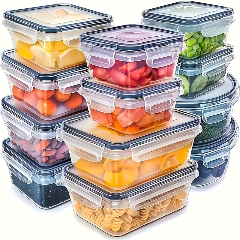Camping Cooking Food - 8個セットには、4つの容器と4つの蓋が含まれています。気密食品保存容器、キッチン冷蔵庫オーガナイザー、果物、野菜、キャンプ用。