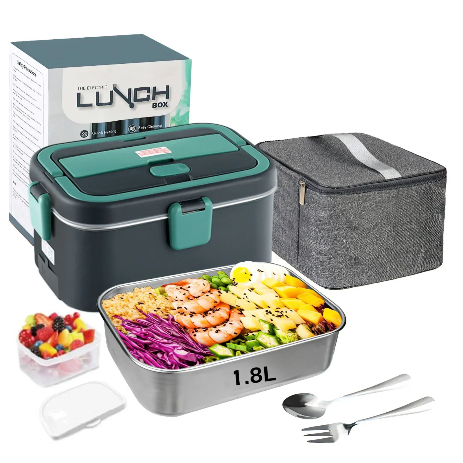 Camping Cooking Food - 電気ランチボックス フードウォーマー 1.8L 80W アウトドア キャンプ