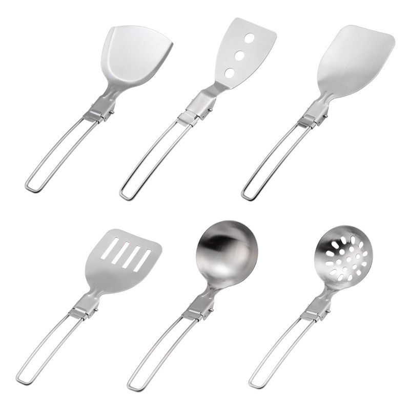Camping Cooking Options - スチール製折りたたみ調理器具 スパチュラ キャンプ用調理用ターナー スパチュラツール オプション