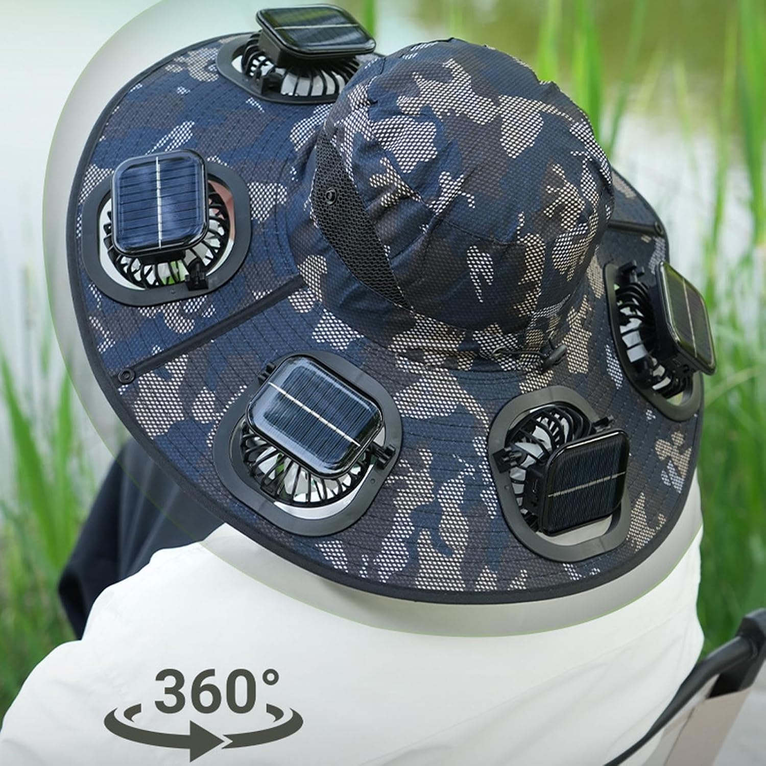 2026年ホットサマー6ファンバイザーキャップソーラーファン - Camping Cooking Fish のレビューと価格