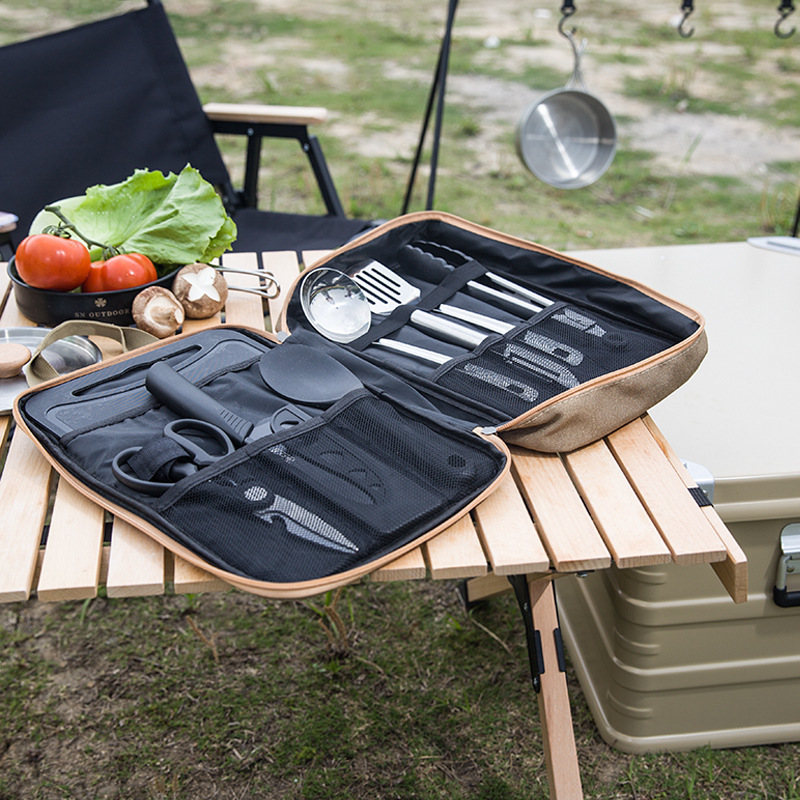8 個キャンプキッチン調理器具セットポータブルバッグアウトド - Camping Cooking Accessories Set のレビューと価格