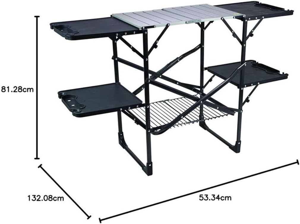 スリム折りたたみ式ポータブルキャンプキッチンテーブル、耐熱ト - Camping Cooking Portable のレビューと価格