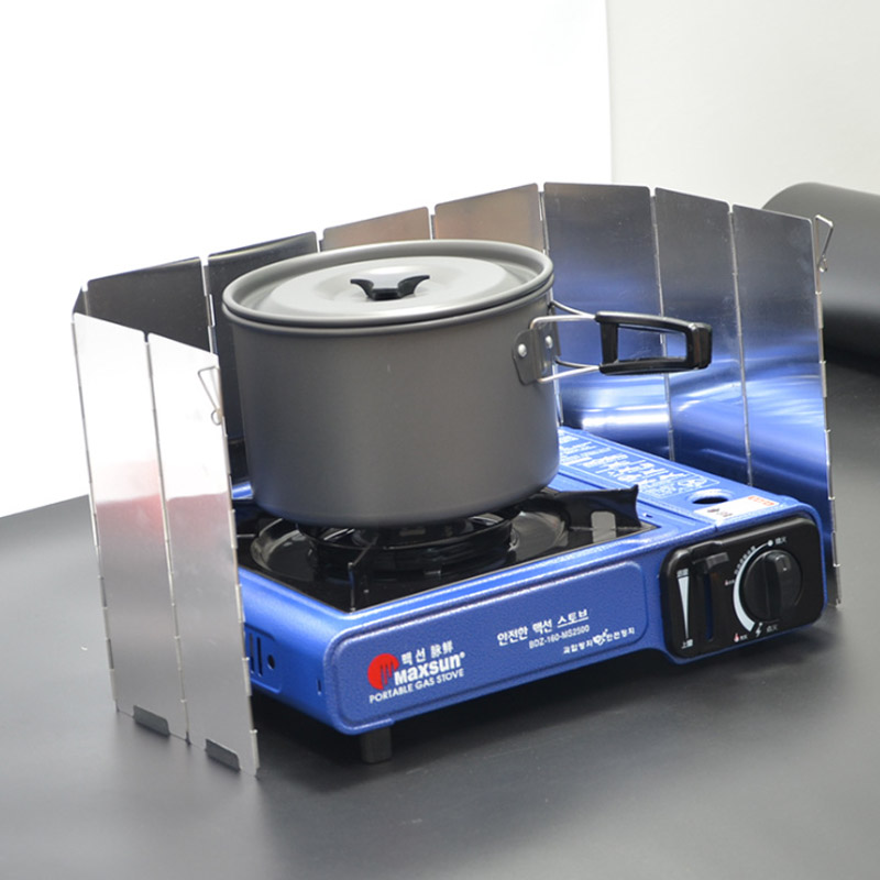 9 プレートガスストーブウインドシールド 7.5*13.5  - Camping Cooking Windshield のレビューと価格