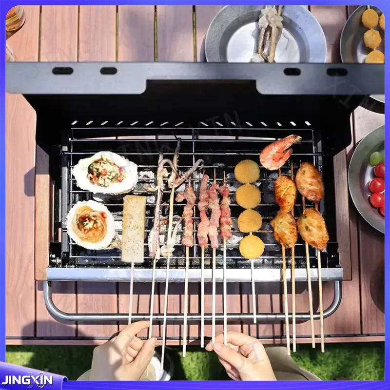 軽量折りたたみ式炭火グリル、金属製BBQ、組み立て不要、キャ - Camping Cooking Requirements のレビューと価格
