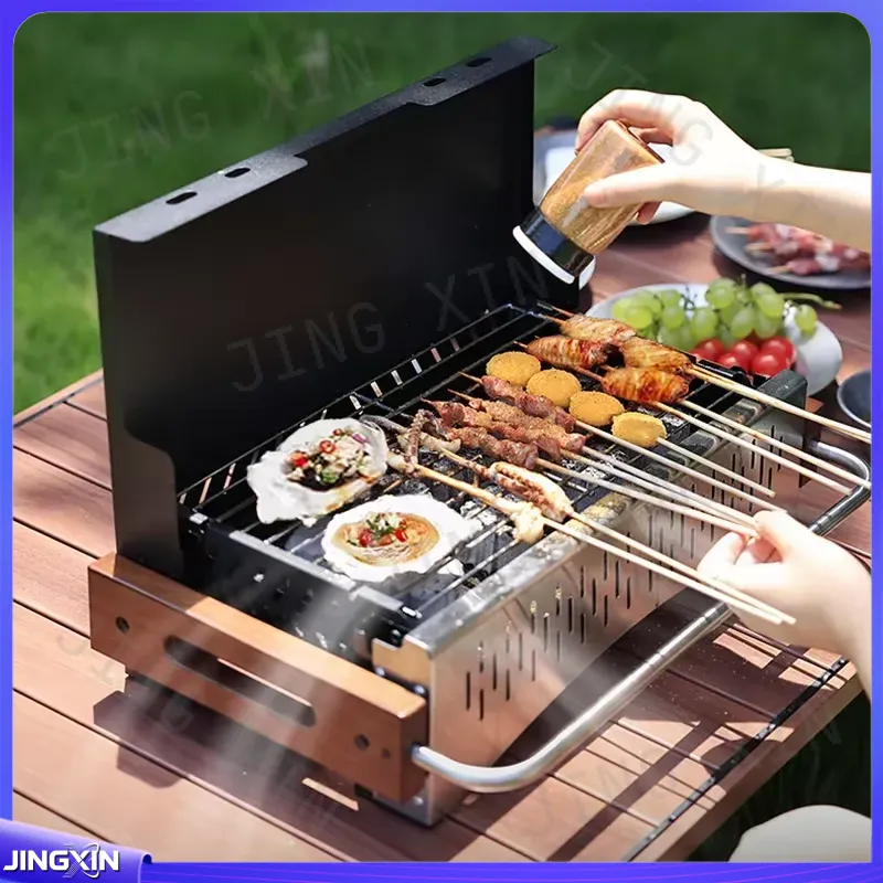 軽量折りたたみ式炭火グリル、金属製BBQ、組み立て不要、キャ - Camping Cooking Requirements のレビューと価格