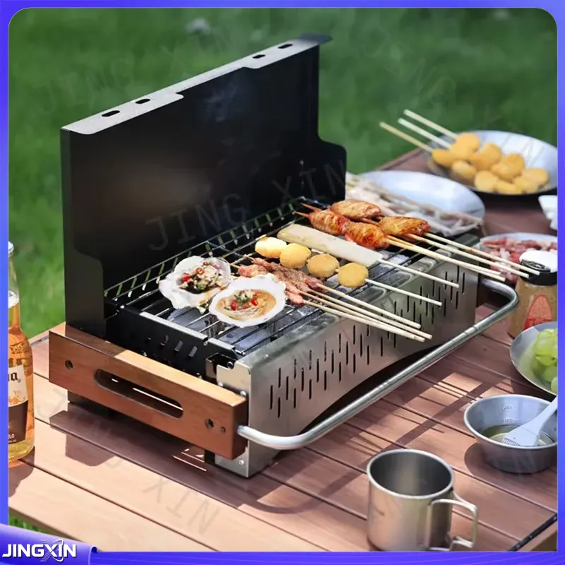 軽量折りたたみ式炭火グリル、金属製BBQ、組み立て不要、キャ - Camping Cooking Requirements のレビューと価格