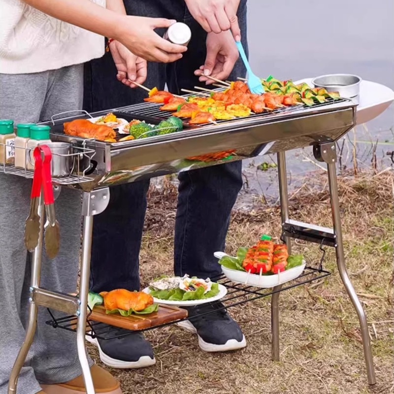 ステンレス鋼バーベキューグリルポータブル設置不要バーベキュー - Camping Cooking Requirements のレビューと価格