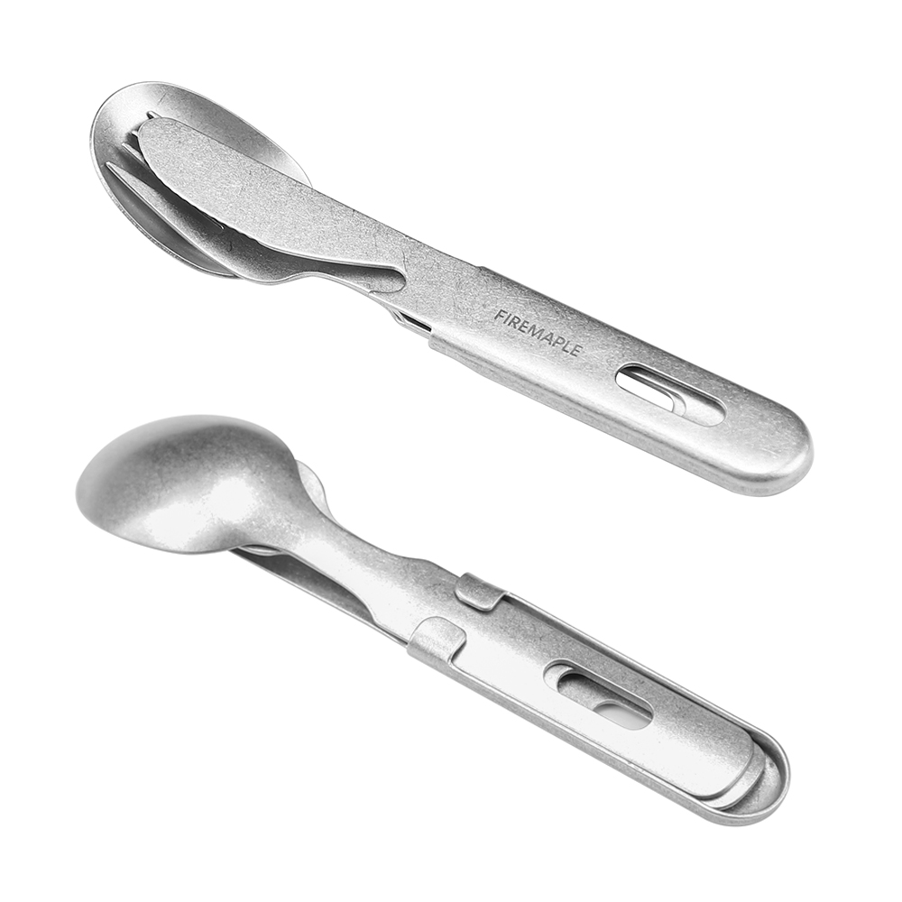 304ステンレス製キャンプカトラリー、3in 1調理器具セッ - Camping Cooking And Eating Set のレビューと価格
