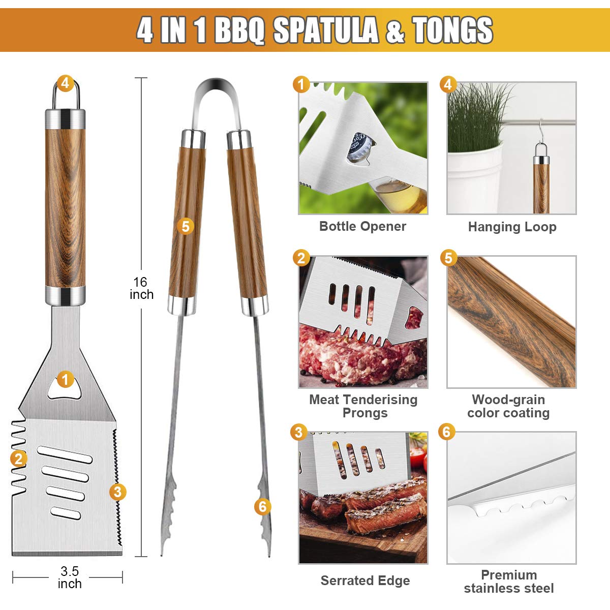 38 個バーベキューグリルアクセサリーセットステンレス鋼グリ - Camping Cooking Accessories Set のレビューと価格