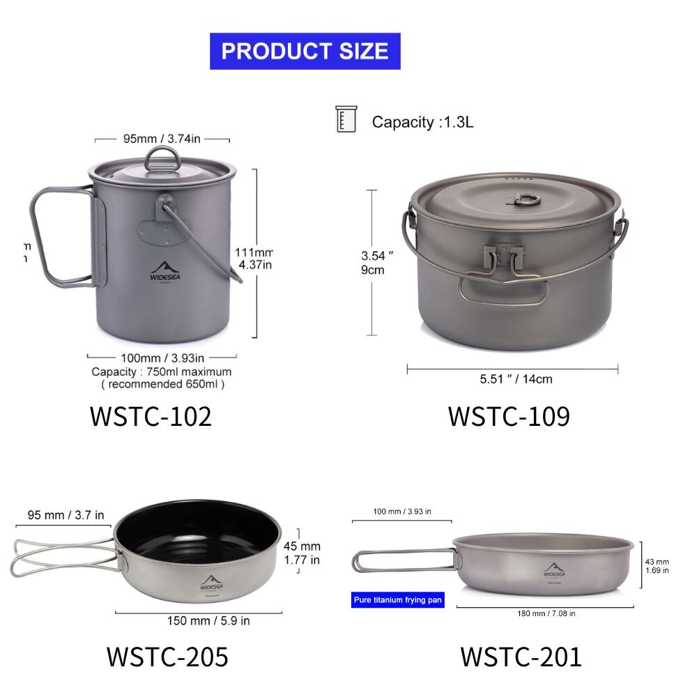キャンプ用食器チタン調理器具セット観光大釜屋外調理鍋フライパ - Camping Cooking Accessories Set のレビューと価格