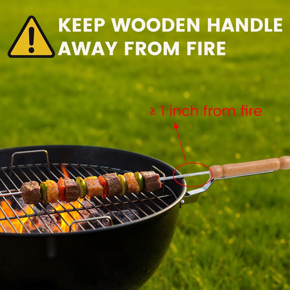 再利用可能なバーベキュースキュワー グリル用 12本セット  - Camping Cooking Vegetables のレビューと価格