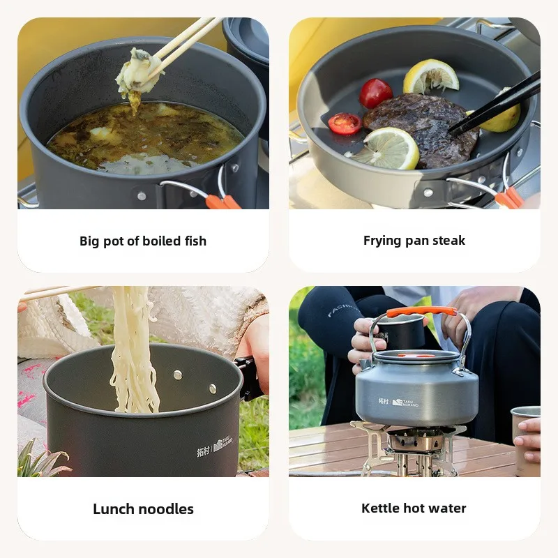 高品質の屋外食器セット,キャンプ料理,調理器具,旅行,ピクニ - Quality Camping Cooking Set のレビューと価格