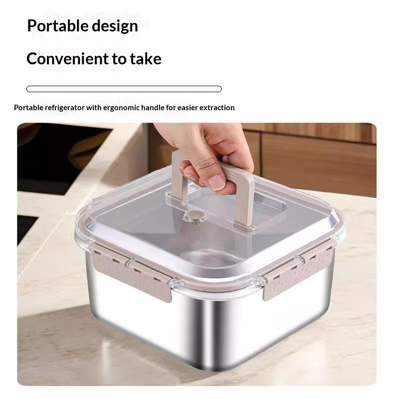 ポータブル大容量ステンレス鋼食品容器密閉ランチボックスハンド - Camping Cooking Food のレビューと価格