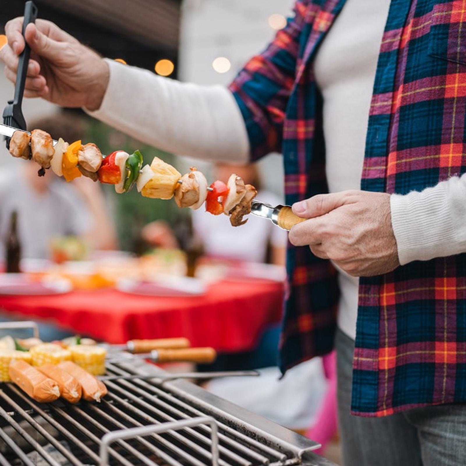 金属グリル串グリルバーベキュー串 6 個ステンレス鋼ロング再 - Camping Cooking Vegetables のレビューと価格