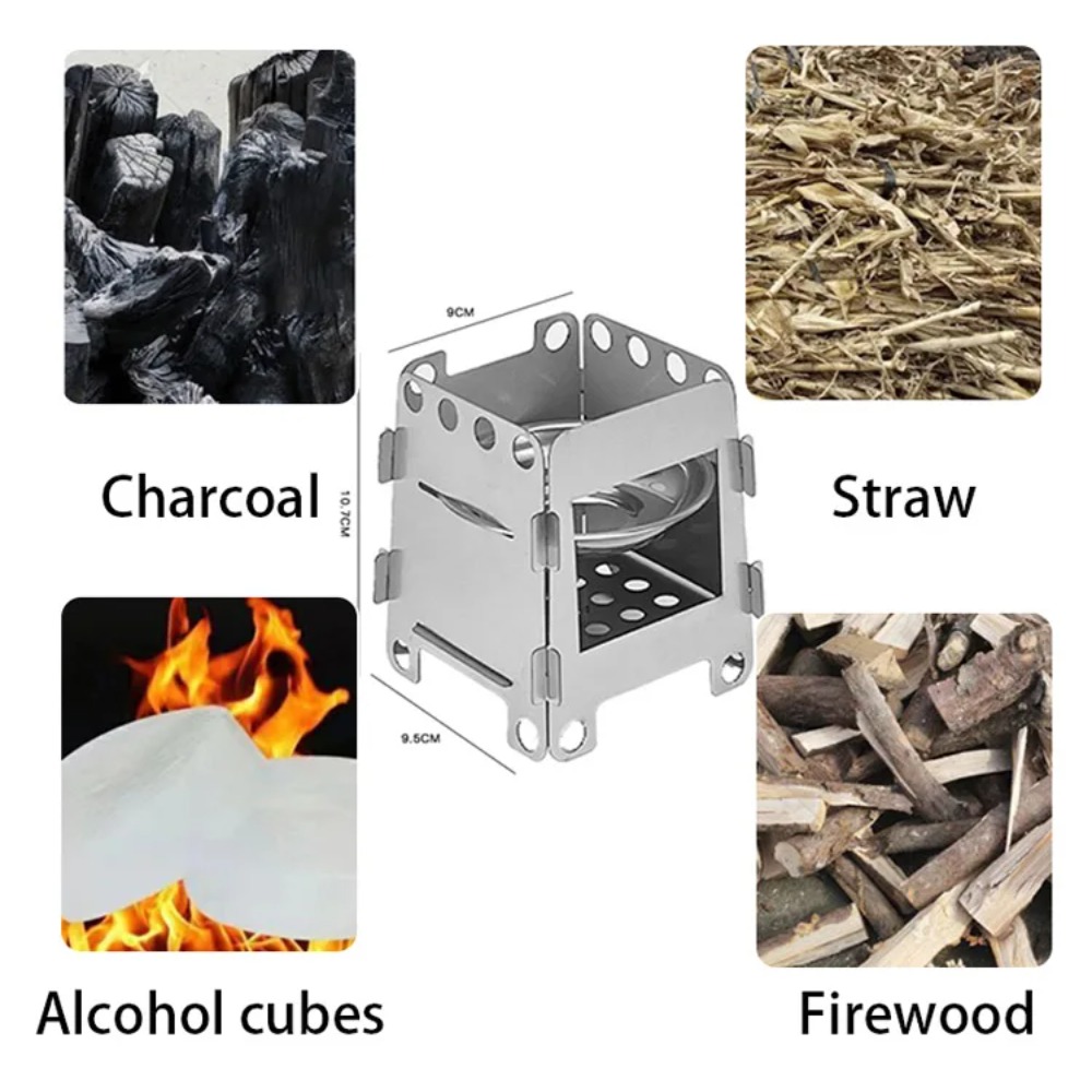 キャンプ炉薪ストーブアルコールストーブステンレス鋼ポータブル - Camping Cooking Windshield のレビューと価格