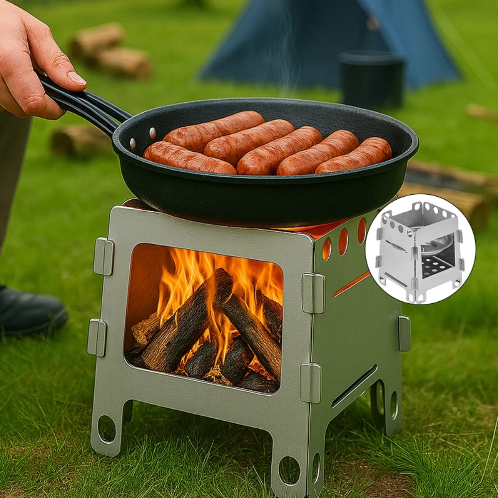 キャンプ炉薪ストーブアルコールストーブステンレス鋼ポータブル - Camping Cooking Windshield のレビューと価格