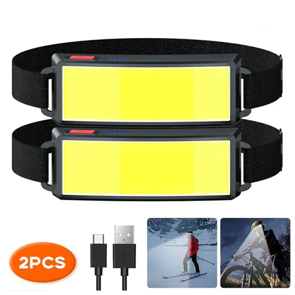 COB ポータブル LED ヘッドライト屋外ヘッドライト内蔵 - Camping Cooking Fish のレビューと価格