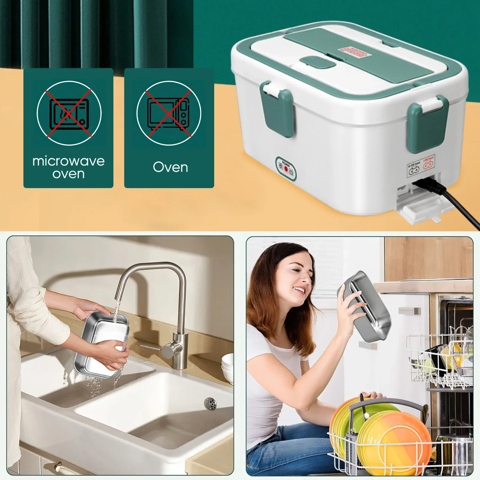 電気ランチボックス フードウォーマー 1.8L 80W アウ - Camping Cooking Food のレビューと価格