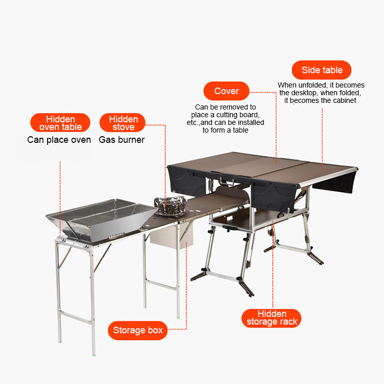 ポータブルモバイルキッチン キャンプ用 高品質折りたたみ式ア - Quality Camping Cooking Set のレビューと価格