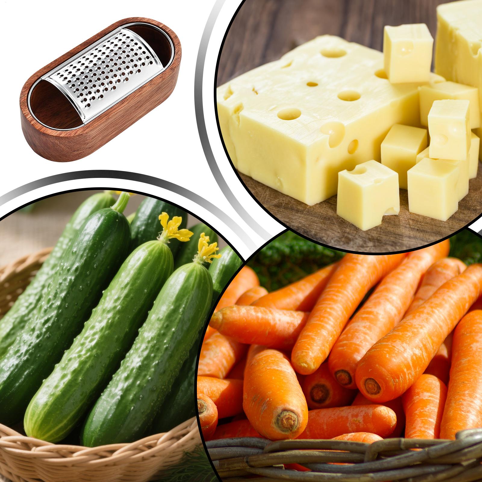 チーズグレーター キッチンシュレッダーガジェット 木製容器付 - Camping Cooking Vegetables のレビューと価格