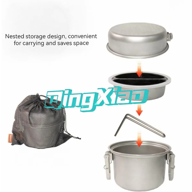 屋外用304ステンレス鋼多機能キャンプ調理器具鍋、蒸し、揚げ - Camping Cooking Portable のレビューと価格