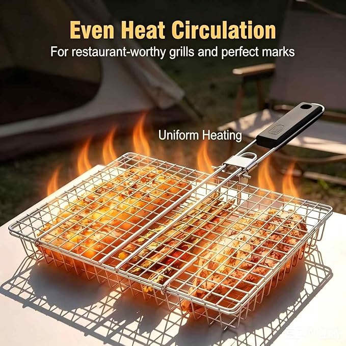 グリルバスケット 大型 ポータブル 折りたたみ式 BBQ キ - Camping Cooking Vegetables のレビューと価格