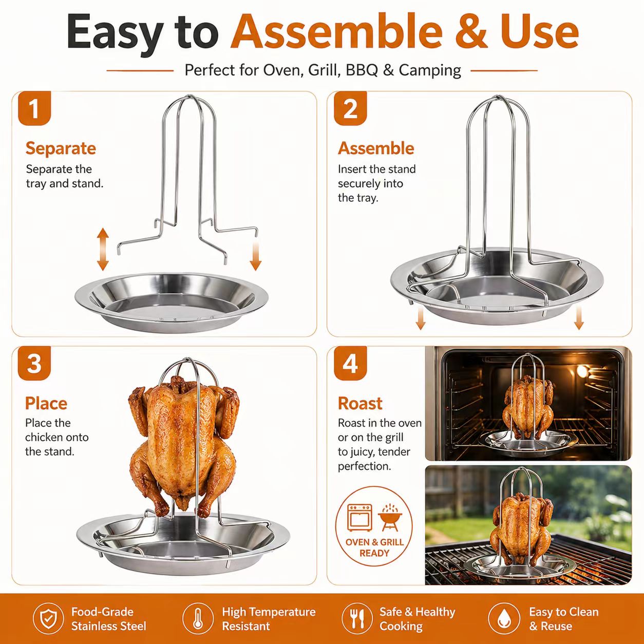 ポータブル鶏肉バーベキューグリルスタンド、屋外キャンプファイ - Camping Cooking Portable のレビューと価格