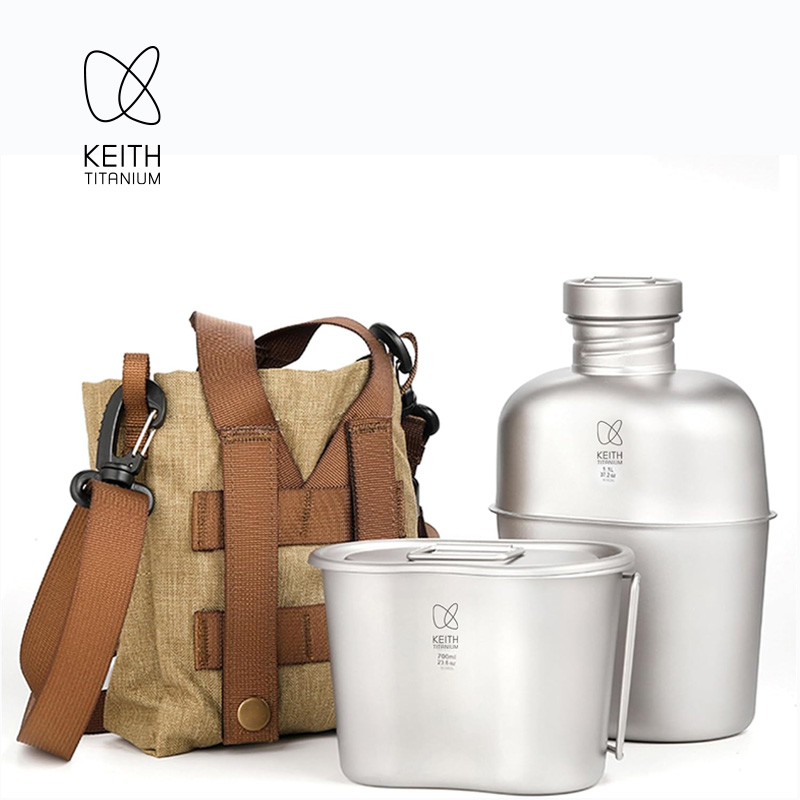 KEITH 純チタン製キャンティーン メスキット、超軽量ウォ - Camping Hiking Cooking のレビューと価格