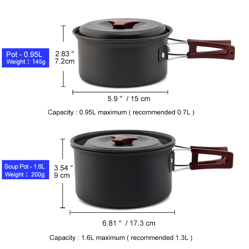 Widesea キャンプ調理器具セットアウトドアポット食器キ - Camping Cooking And Eating Set のレビューと価格