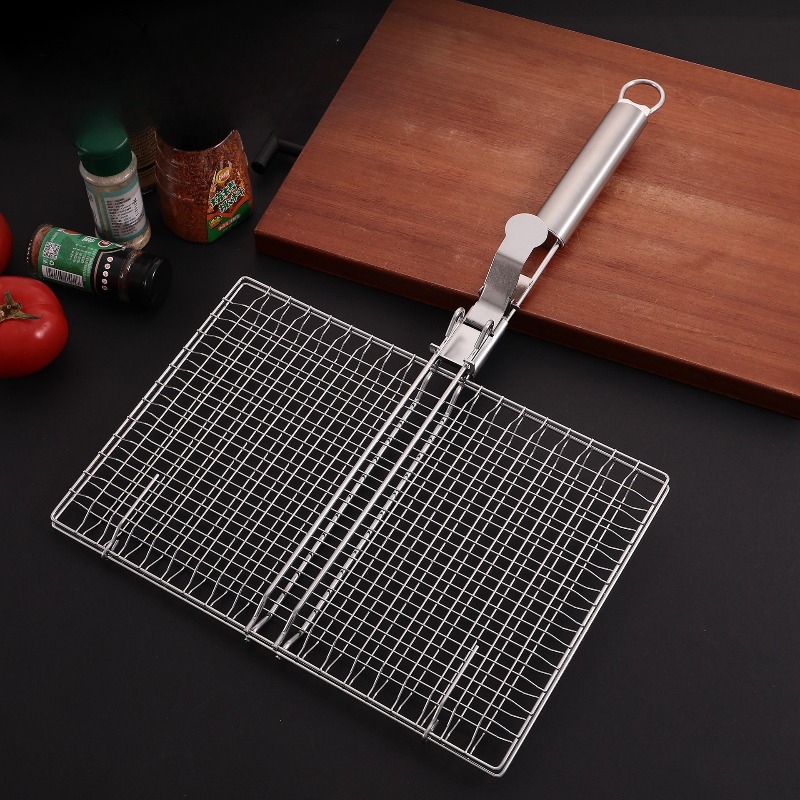 1 セットバーベキューネットバーベキューメッシュハンドル取り - Camping Cooking Portable のレビューと価格