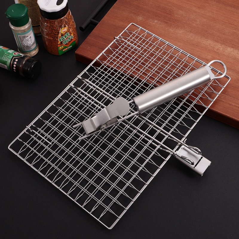 1 セットバーベキューネットバーベキューメッシュハンドル取り - Camping Cooking Portable のレビューと価格