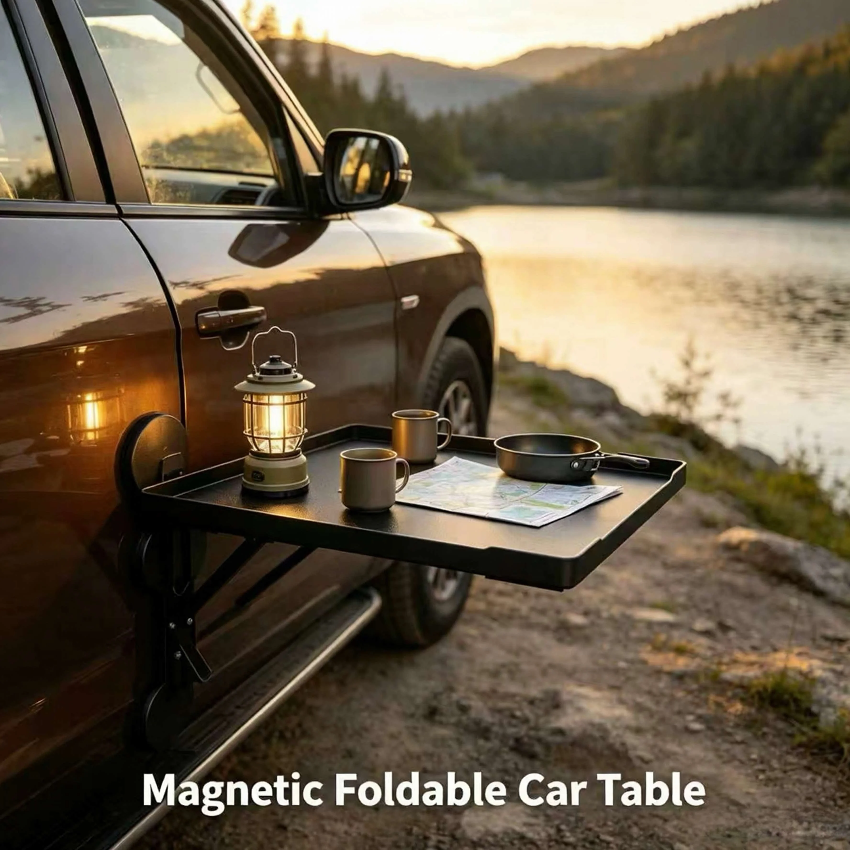 ポータブルカーサイドドアハンギングトレイ折りたたみ式オートテ - Camping Hiking Cooking のレビューと価格