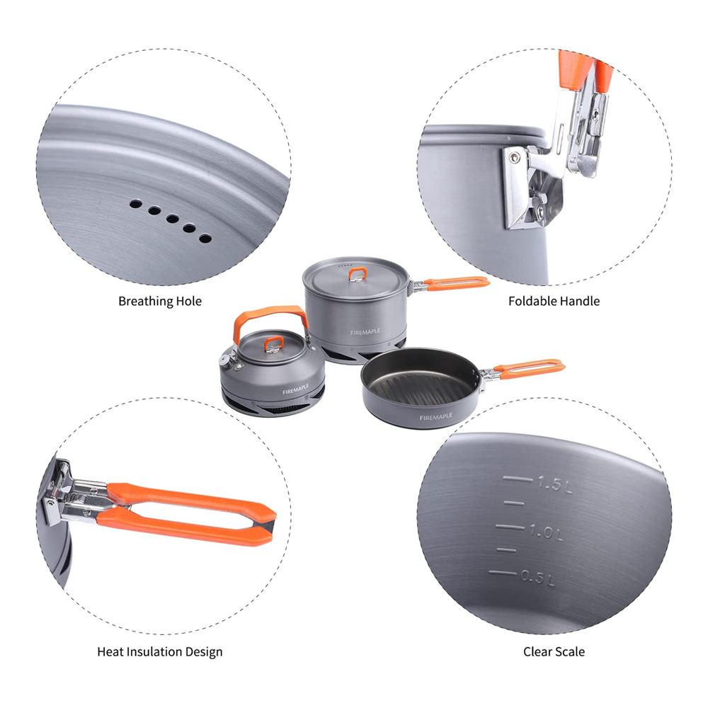 Fire Maple器具ハイキング調理セット熱交換器ポットパ - Camping Cooking Accessories Set のレビューと価格