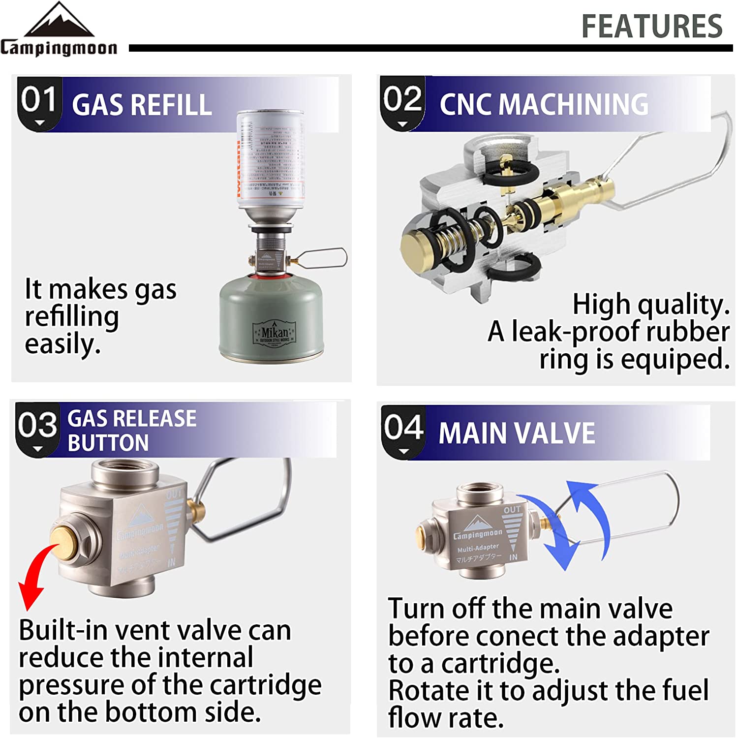 ガスストーブアダプター ガス節約 ブタンアダプター付き キャ - Camping Cooking Butane のレビューと価格
