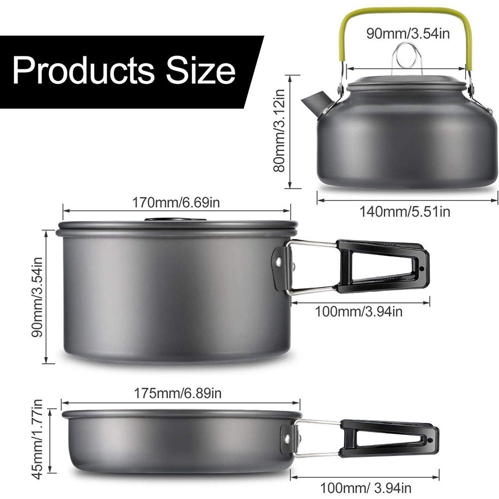 アルミ合金製のアウトドアキャンプ用調理器具セット、鍋にこびり - Camping Outdoor Cooking Equipment のレビューと価格