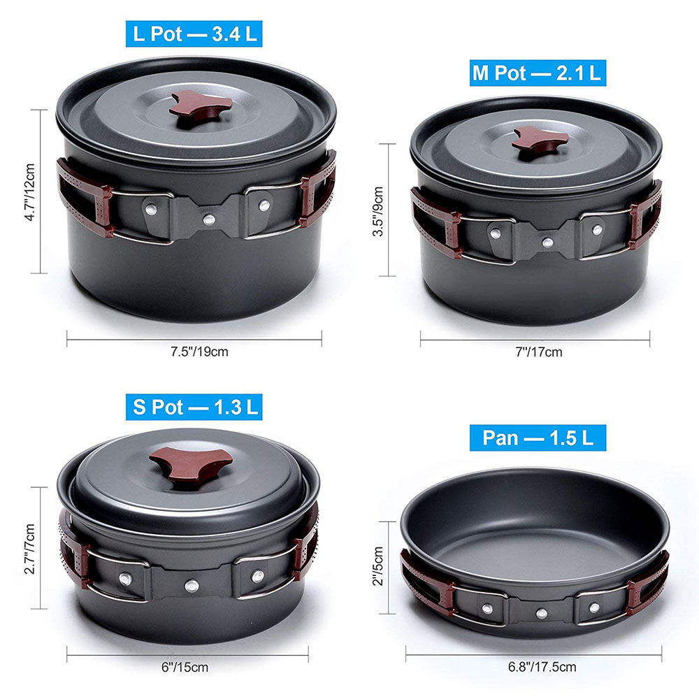 アウトドア キャンプ調理器具キット ノンスティック キャンプ - Camping Outdoor Cooking Equipment のレビューと価格