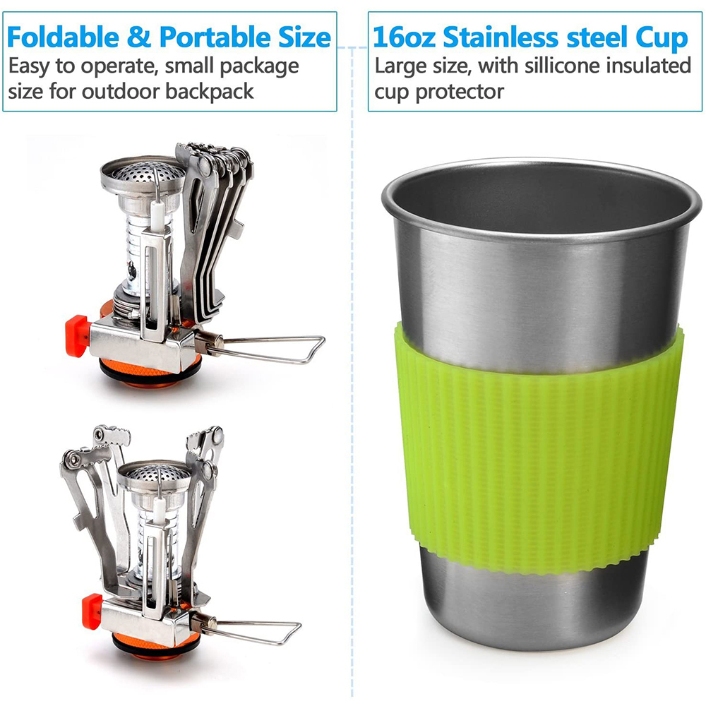 キャンプ調理器具キット ストーブ付き アウトドアクッキングセ - Camping Outdoor Cooking Equipment のレビューと価格