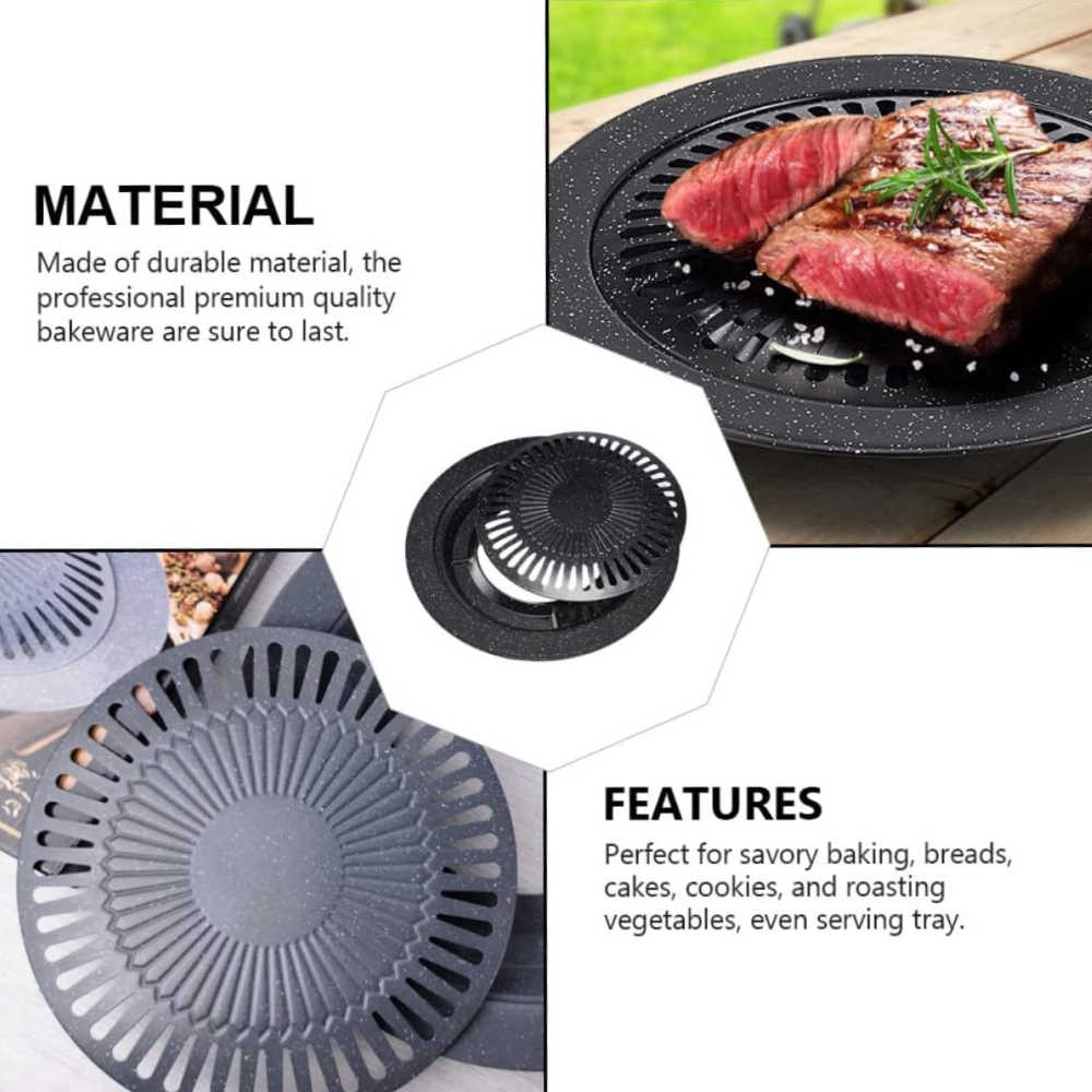KOSUN アルミ製韓国風グリルパン ポータブル 丸型 ノン - Camping Cooking Vegetables のレビューと価格