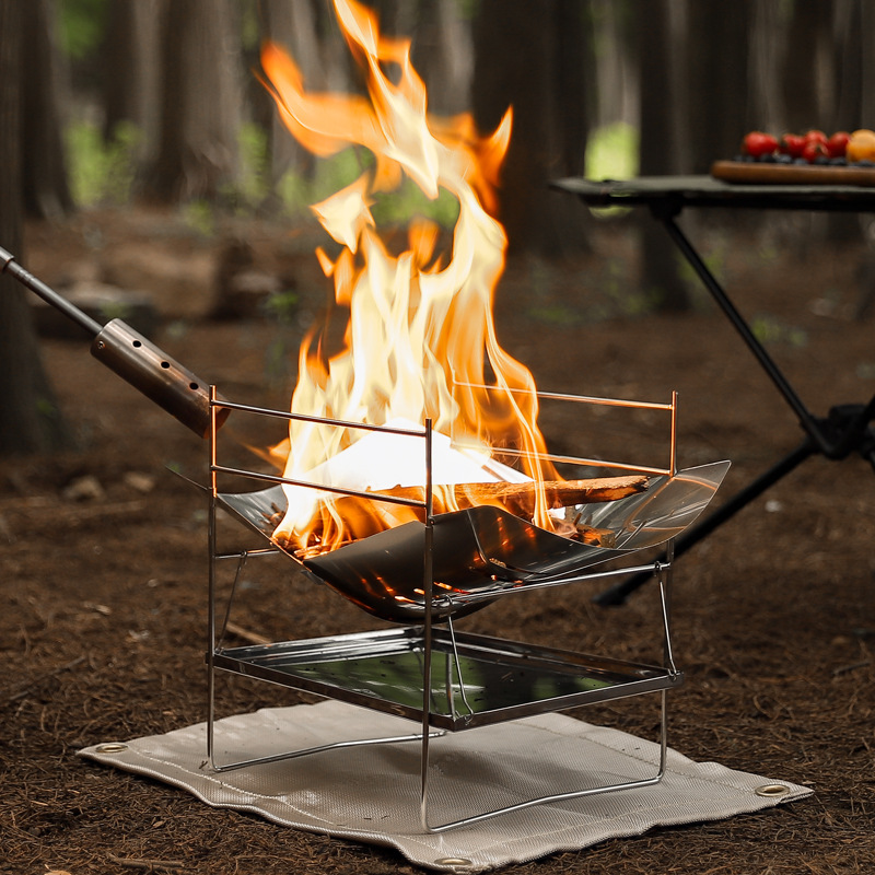 薪キャンプストーブポータブル折りたたみ屋外調理ストーブ防風フ - Camping Cooking Windshield のレビューと価格