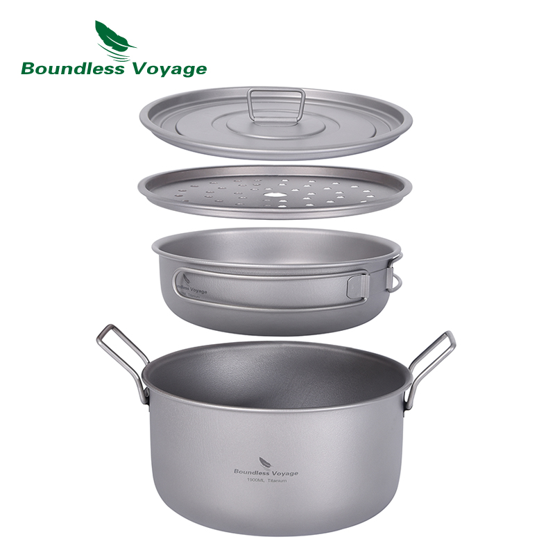 無限の航海-多機能調理鍋、チタン蒸し器、スープ鍋、蓋付きフラ - Camping Cooking Accessories Set のレビューと価格